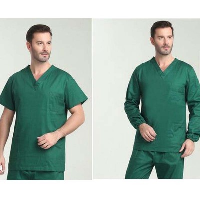 HAOYU Cotton men and women short-sleeved hospital doctor clothes wash clothes split suit isolation suit brush hand clothes